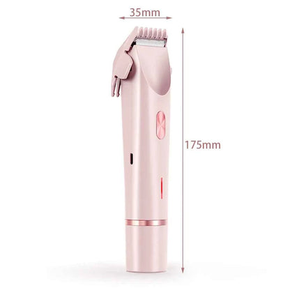 DFShop pink dual hair trimmer for women with compact design and adjustable blade length