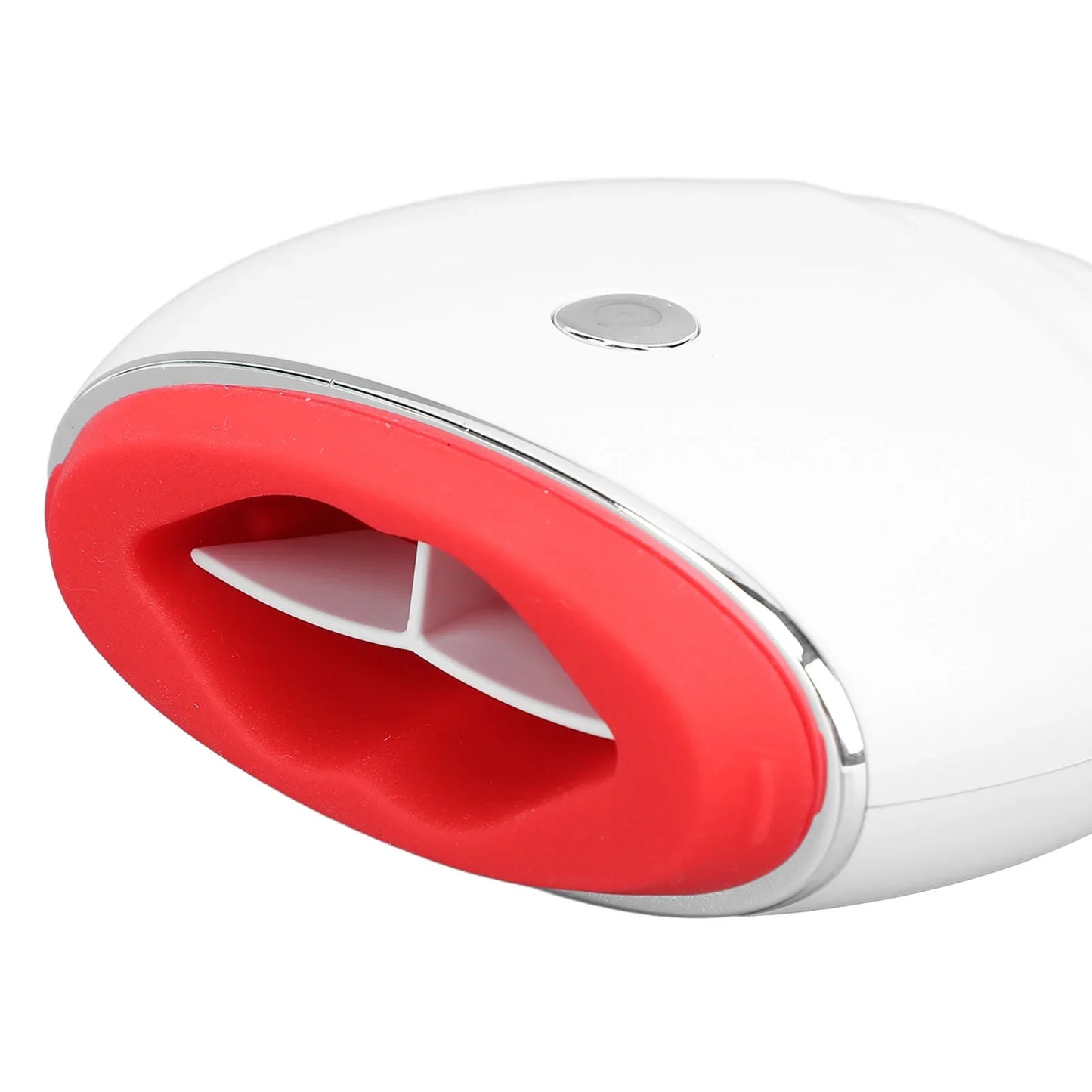 DFShop white and red electric lip plumper device with silicone lip mask and single button control