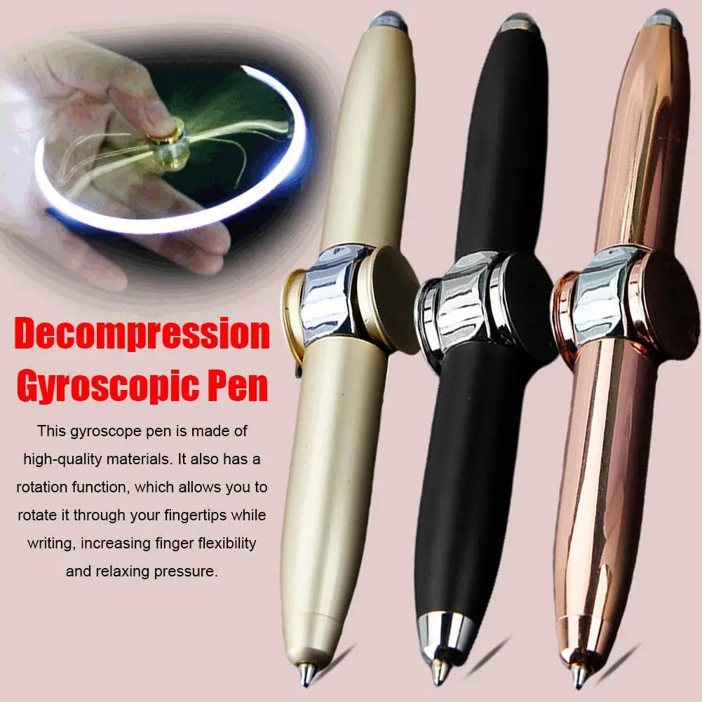 DFShop fidget spinner pen in gold black and rose gold with decompression and gyroscopic rotation