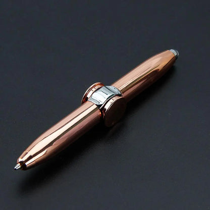Copper-colored fidget spinner pen with metallic finish and smooth spinning mechanism