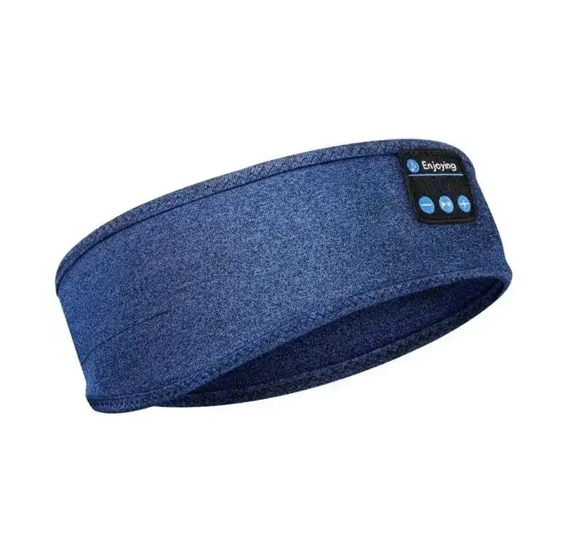 DFShop multifunction sleep headband in dark blue with built-in control buttons for comfort