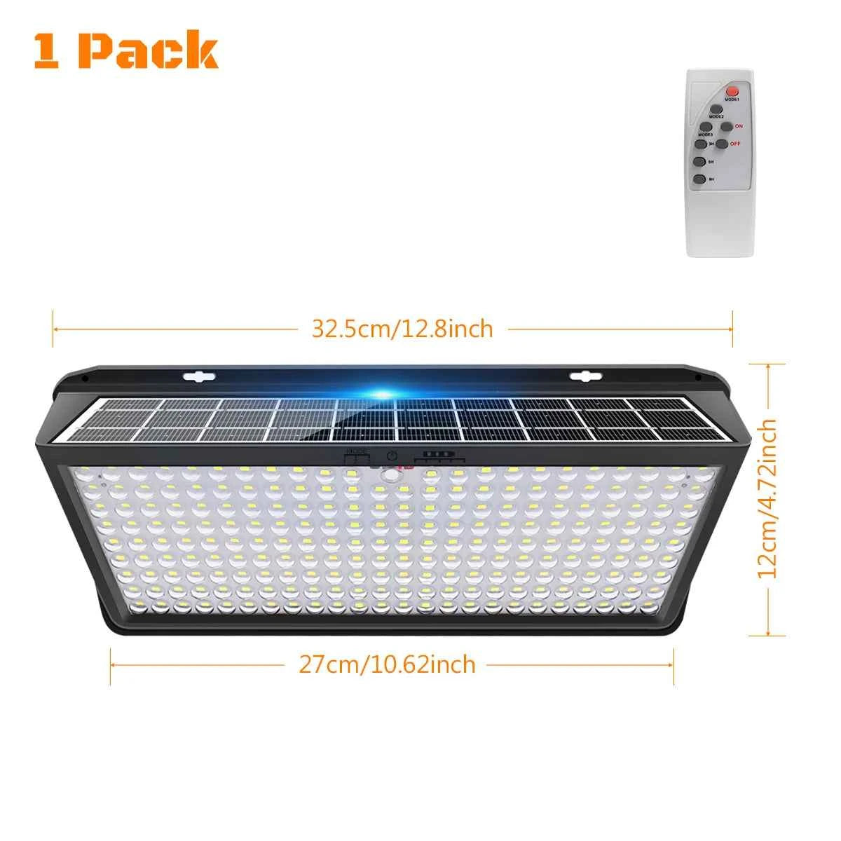 DFShop solar outdoor security lights with remote control and large LED panel for bright outdoor lighting