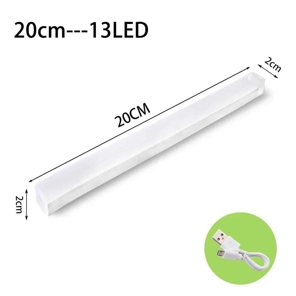 20cm white LED motion sensor light with 13 LEDs and USB charging cable