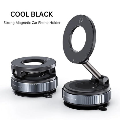 DFShop cool black strong magnetic car phone holder with adjustable arm and circular design