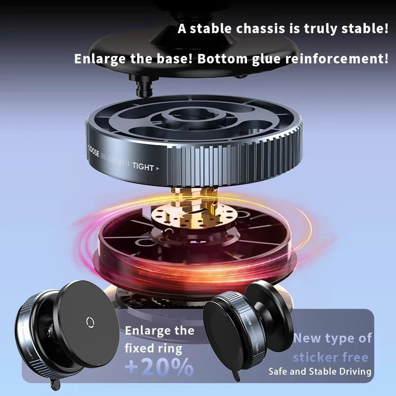 DFShop magnetic car phone holder with stable chassis and reinforced base for safe and stable driving