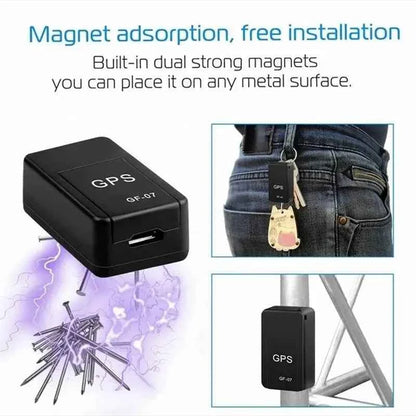 DFShop micro magnetic GPS tracker with built-in dual strong magnets for easy attachment on metal surfaces
