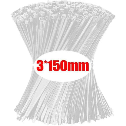 Bundle of 150mm nylon cable ties bulk pack for organizing and securing cables