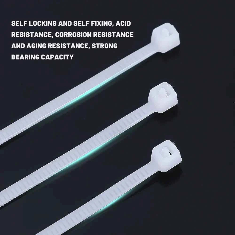 White nylon cable ties bulk with self locking, acid and corrosion resistance for strong bearing capacity