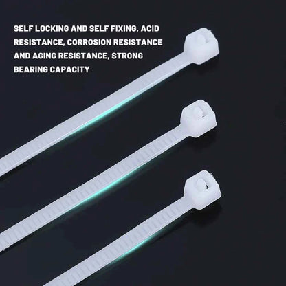 White nylon cable ties bulk with self locking, acid and corrosion resistance for strong bearing capacity