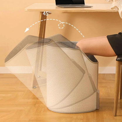 Portable heated foot warmer for home with adjustable 45 degree angle designed for comfort and warmth