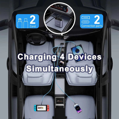 DFShop Retractable Car Fast Charger with Star Projector - DFShop