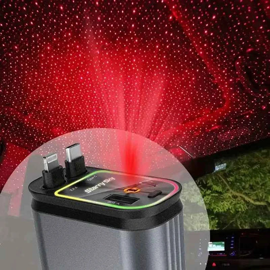 DFShop Retractable Car Fast Charger with Star Projector - DFShop