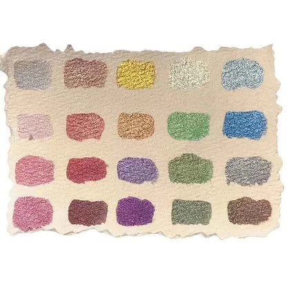 DFShop shifting watercolor painting set with 20 vibrant color swatches on textured paper