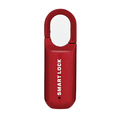 Red fingerprint padlock for lockers with smart lock label and compact design by DFShop