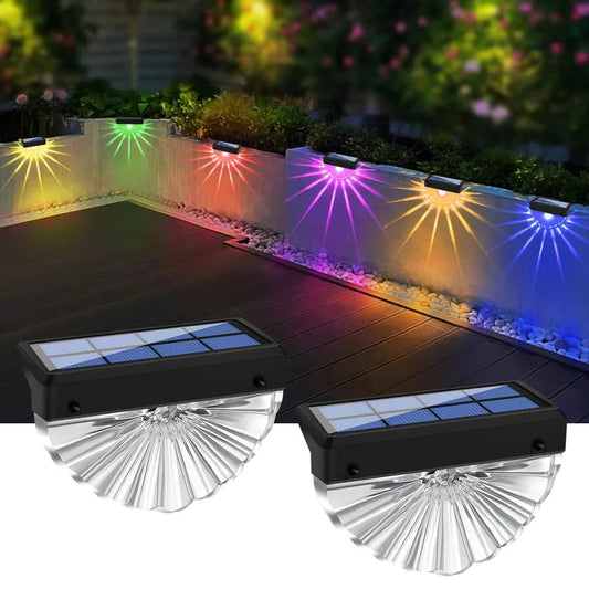 DFShop solar deck lights outdoor waterproof with colorful LED lighting for garden and pathway decoration