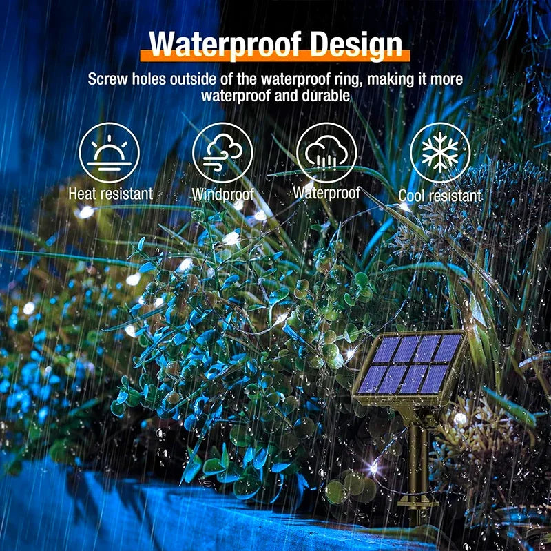 Waterproof solar fairy string lights outdoor with heat resistant and windproof design by DFShop