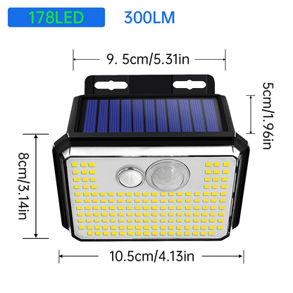 DFShop solar powered outdoor lights with 178 LED and motion sensor in compact black design