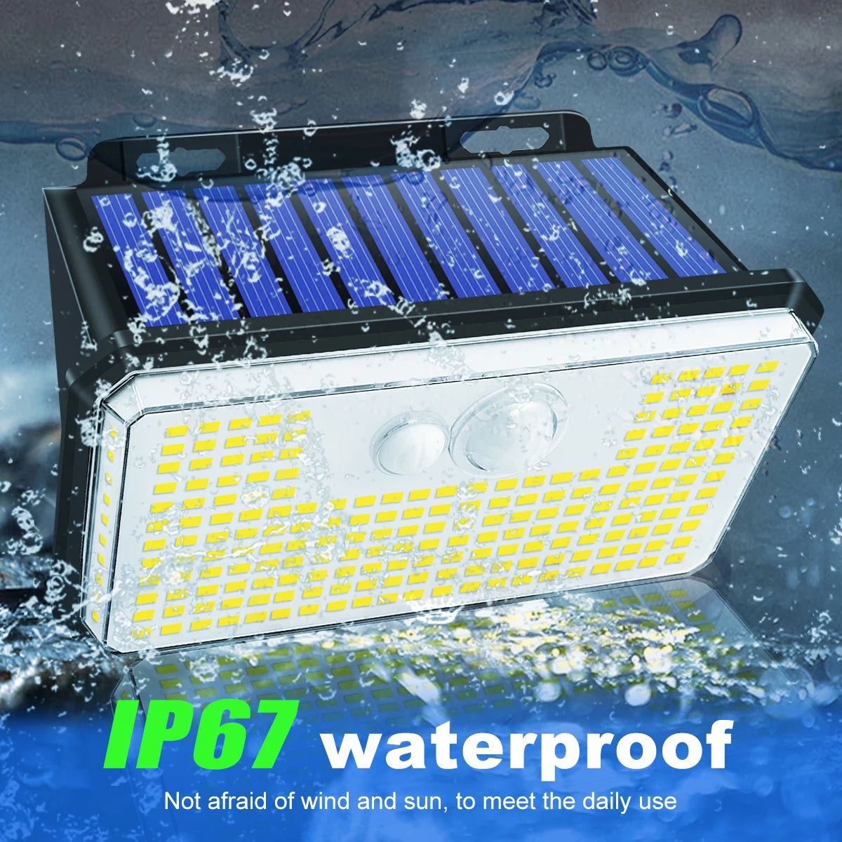 DFShop solar powered outdoor lights with IP67 waterproof rating and motion sensors for outdoor use