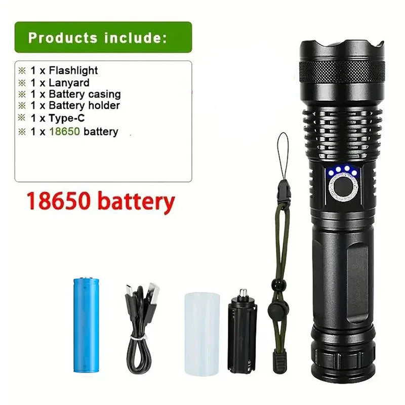 DFShop Tactical LED Flashlight Torch Lantern - Super Bright 100000Lm - DFShop