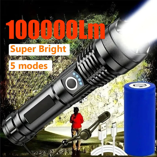DFShop Tactical LED Flashlight Torch Lantern - Super Bright 100000Lm - DFShop
