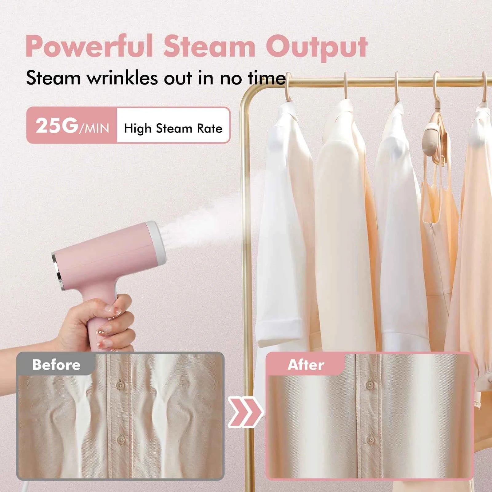 DFShop Portable Clothes Steamer for Wrinkle-Free Travel - DFShop
