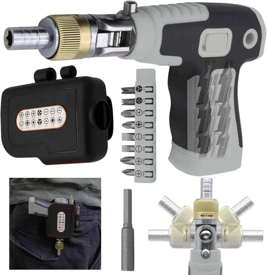DFShop 16 in 1 multi tool screwdriver with multiple interchangeable bits and compact carrying case
