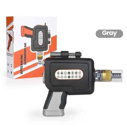 Gray 16 in 1 multi tool screwdriver with ratchet handle and multiple driver heads by DFShop
