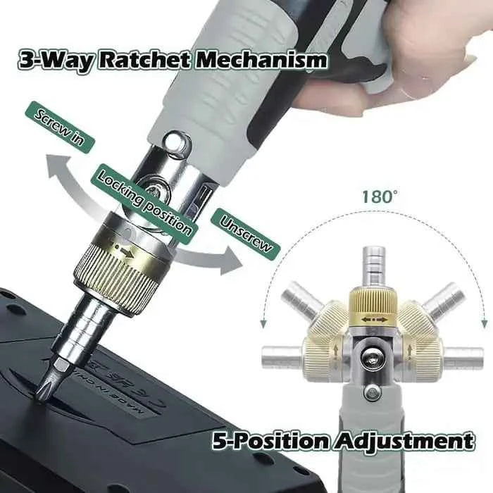 16 in 1 multi tool screwdriver with 3-way ratchet mechanism and 5-position adjustment for versatile use