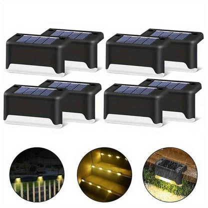 DFShop cordless solar wall lights black rectangular design with bright LED illumination for outdoor use