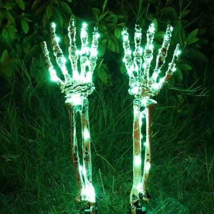 DFShop Halloween ghost hand lights glowing green skeleton hands decoration in garden at night