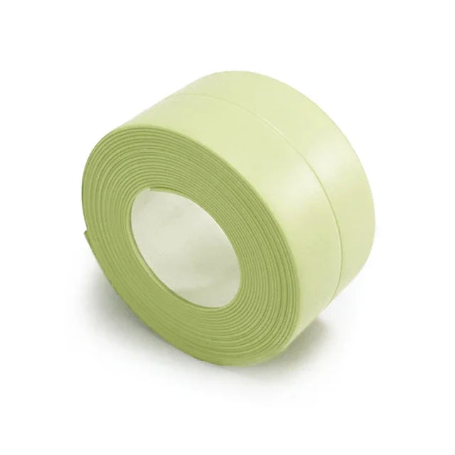 Roll of waterproof wall seal strip in light green color for moisture protection and sealing