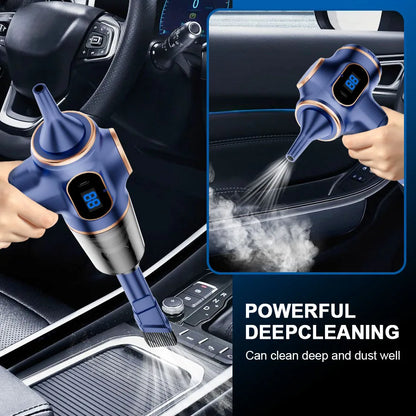DFShop wireless car vacuum cleaner with digital display for powerful deep cleaning in vehicle interiors
