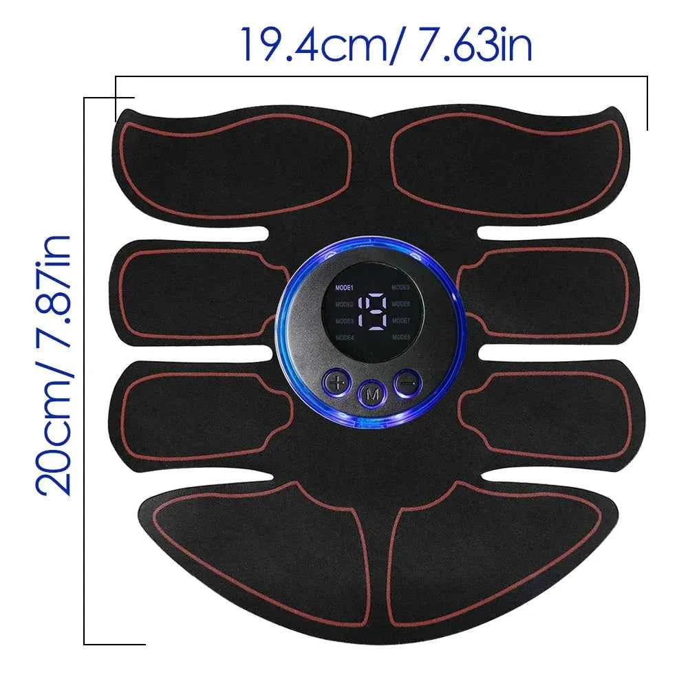 DFShop wireless EMS muscle stimulator with digital display and flexible pads for muscle training