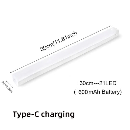 DFShop wireless LED motion sensor night light with 21 LEDs and Type-C charging, 30cm length