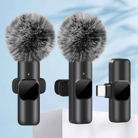 DFShop wireless mic mount with furry windscreen for clear audio recording and wireless connectivity