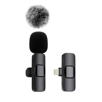 DFShop wireless mic mount with foam and furry windscreen covers for clear audio recording