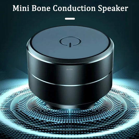 DFShop wireless mini vibration speaker with sleek black design and mini bone conduction technology