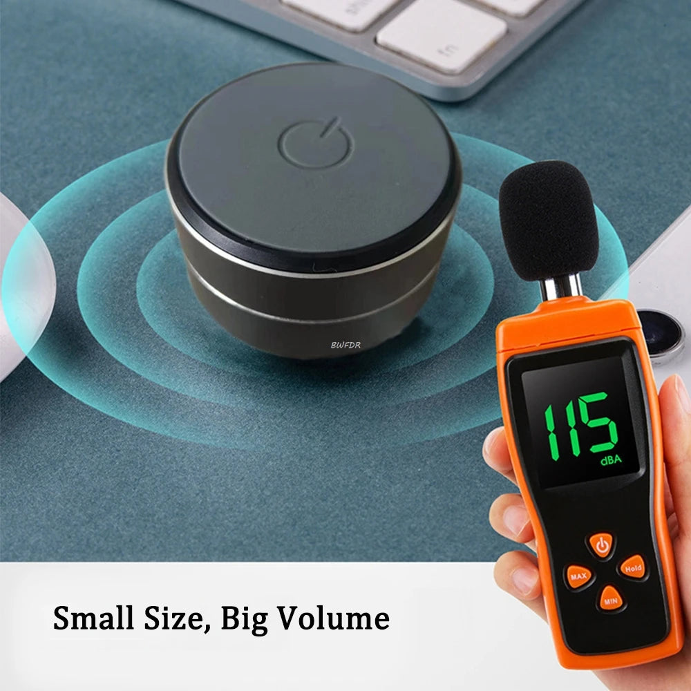 DFShop wireless mini vibration speaker in black with compact design and big volume sound